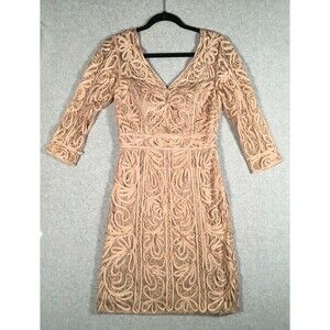 Sue Wong Embroidered Lace Satin Dress  Women' Size Small Party Cocktail Cruise